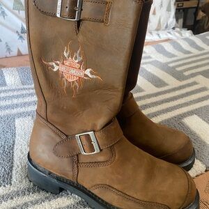 Harley-Davidson Men's Brown Logger Leather Boots